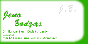jeno bodzas business card