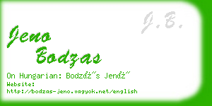 jeno bodzas business card